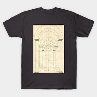 Vintage Architecture, Renaissance Arch Perspective by Henricus Hondius T-Shirt